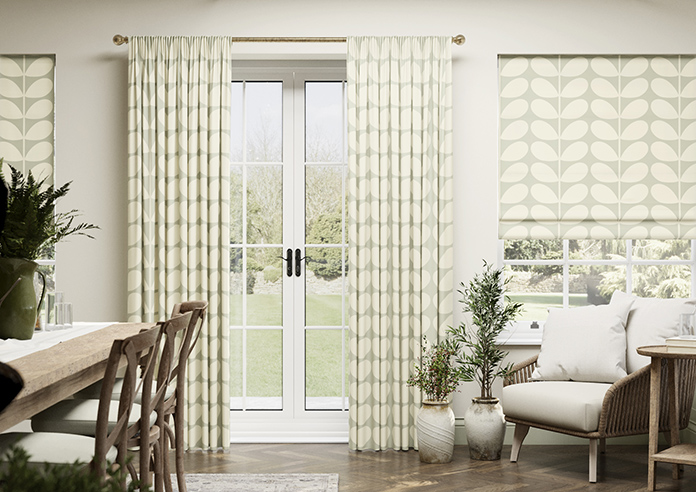 Orla Kiely Jumbo Solid Stem, Pebble - Made to Measure Curtains - Image 3